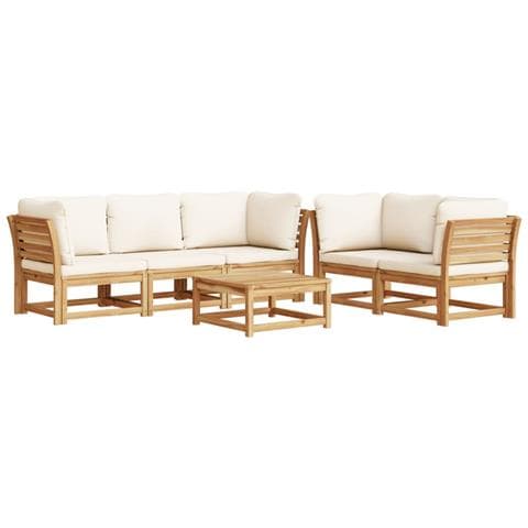 Set Salotto da Giardino 6 pz con Cuscini in Massello di Acacia - Foto 1
