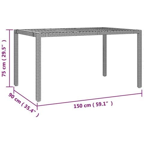 Set Pranzo Giardino 7pz Nero Polyrattan e Legno Massello Acacia - Foto 9