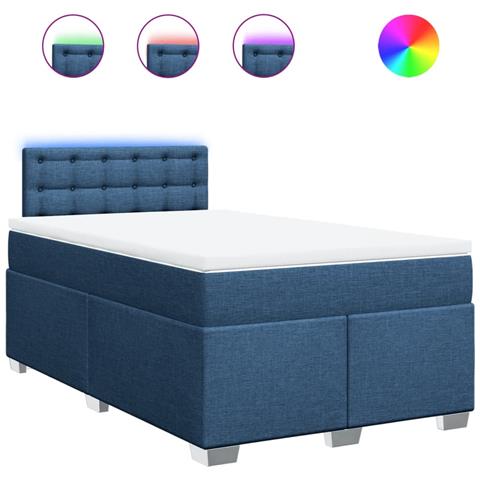 Giroletto a Molle con Materasso Blu 120x190 cm in Tessuto - Foto 1
