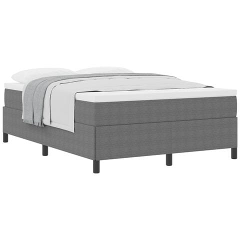 Letto a molle Grigio Chiaro 140 x 200 cm Tessuto in Cords - Foto 1