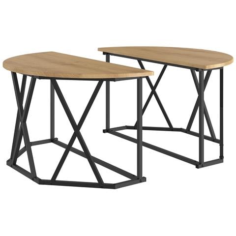 Tavolino da caffè in rovere artigianale 31.5x31.5x16.5 pollici realizzato in legno ingegnerizzato - Foto 1