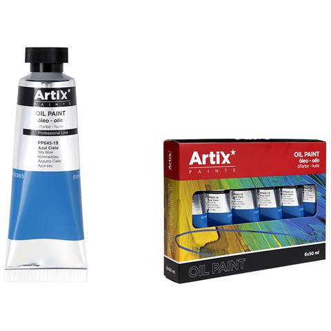 Pack 6 Uds. Pittura Ad Olio Esperto 50 Ml Azzurro Cielo - Foto 1