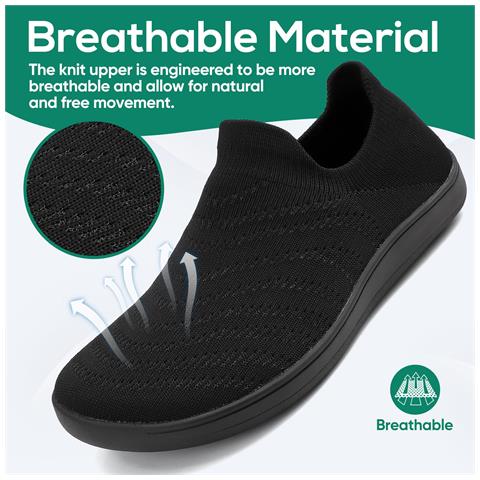 Scarpe Da Donna Slip-on Traspiranti E Comode Nere Taglia 39 Eu - Foto 5