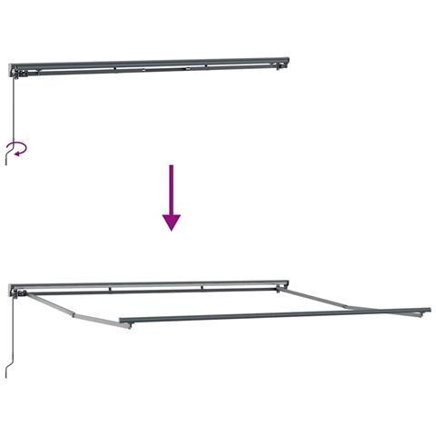 Tenda Retrattile Striscia Rossa e Bianca 400x300 cm Tessuto - Foto 9