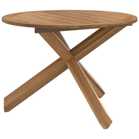 Tavolo da Giardino Ø109x74 cm in Legno Massello di Teak - Foto 1