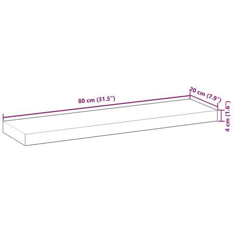Mensole da Parete 4 pz 80x20x4 cm Legno Acacia Rifinito a Olio - Foto 9