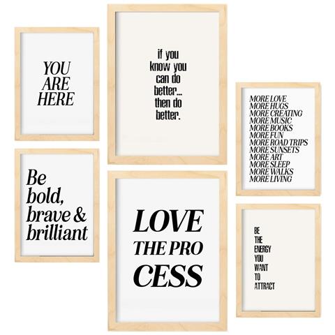 Set Di 6 Stampe Citazione Sull'assassinio In Versatili Dipinti Decorativi Estetici Per Il Tuo Soggiorno A Casa A3 & A4 Telaio In Legno Chiaro - Foto 1
