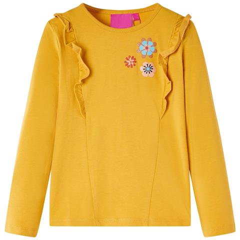 Maglietta da Bambina a Maniche Lunghe Ocra Scuro 140 - Foto 1