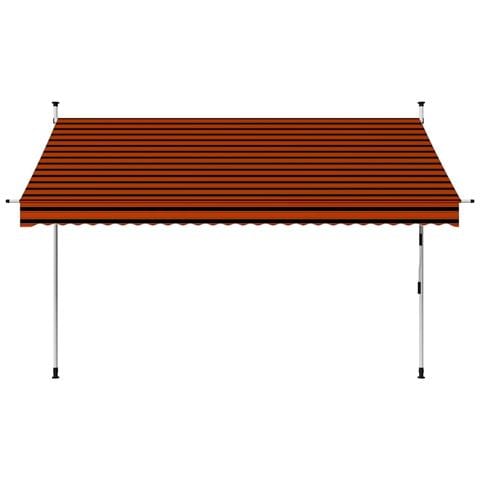 Lusso Casadino -  Tenda Da Sole Retrattile Manuale 300 Cm Arancione E Marrone - Foto 1