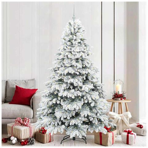 Albero di Natale artificiale con 300 LED Bianco 210 cm PE e PVC - Foto 2