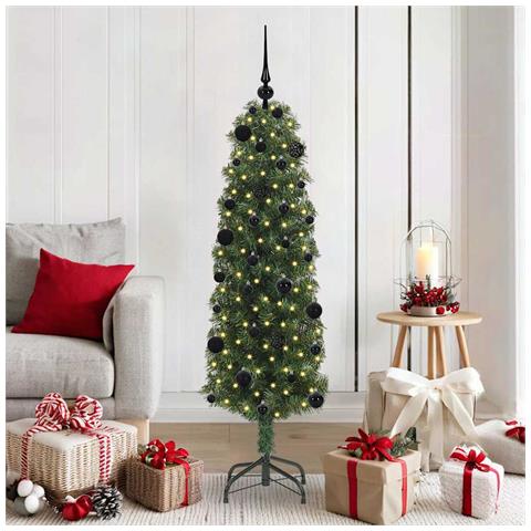 Albero di Natale artificiale con 150 LED Verde 150 cm - Foto 2