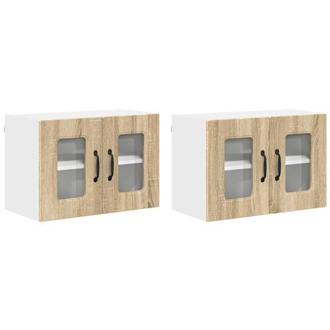 Pensile cucina con porta 2 pcs Rovere Sonoma 60 x 31 x 40 cm - Foto 1