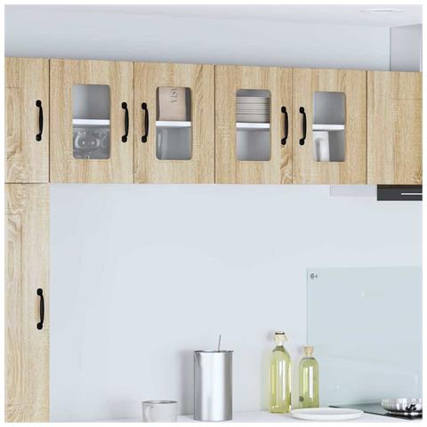 Pensile cucina con porta 2 pcs Rovere Sonoma 60 x 31 x 40 cm - Foto 2