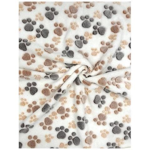 Coperta in pile 100x70 cm Coperta per cani con zampe marrone-grigio bianca - Foto 1
