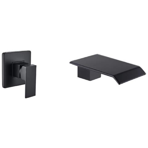 Rubinetto per lavabo da bagno, Blackswan, Cascada tipo M77, modello nero opaco, misura 16,5 cm - Foto 1