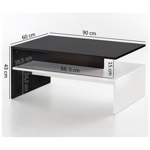 Tavolino da salotto, tavolino da divano, tavolino con ripiano, 90 x 60 cm - Foto 1