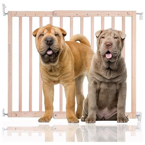 Bettacare Cancelletto Per Cani Robusto In Legno Con Montaggio A Vite, 63,5cm - 105,5cm, Naturale - Foto 1
