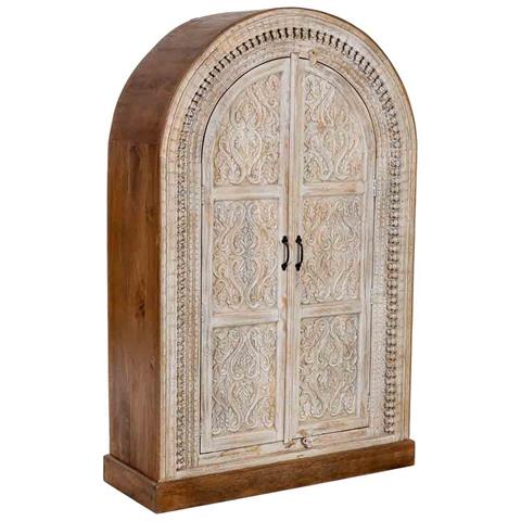 Armadio In Legno Marrone E Bianco Con 2 Ante, 112x41x181h Cm - Foto 1