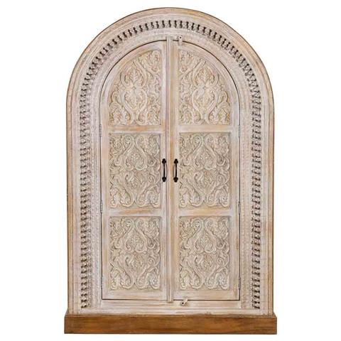Armadio In Legno Marrone E Bianco Con 2 Ante, 112x41x181h Cm - Foto 2