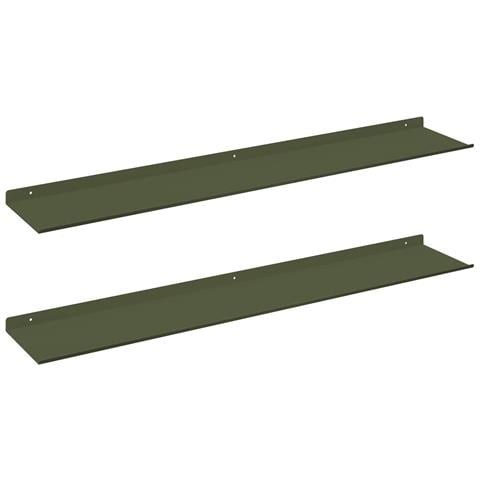 Scaffale da parete 2 pcs Verde oliva 100 x 18 x 2,5 cm - Foto 1