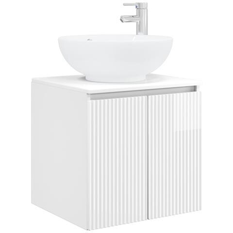Mobile Lavabo da Parete Bianco Lucido 49,5 x 44,5 x 65 cm - Foto 1