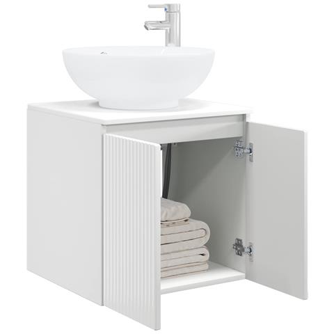 Mobile Lavabo da Parete Bianco Lucido 49,5 x 44,5 x 65 cm - Foto 2
