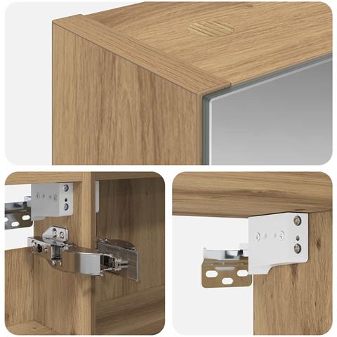 Mobiletto per specchio da bagno con porta Rovere Artigianale - Foto 9