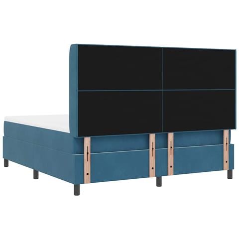 Letto a molle con materasso Blu 180 x 200 cm Velluto - Foto 9