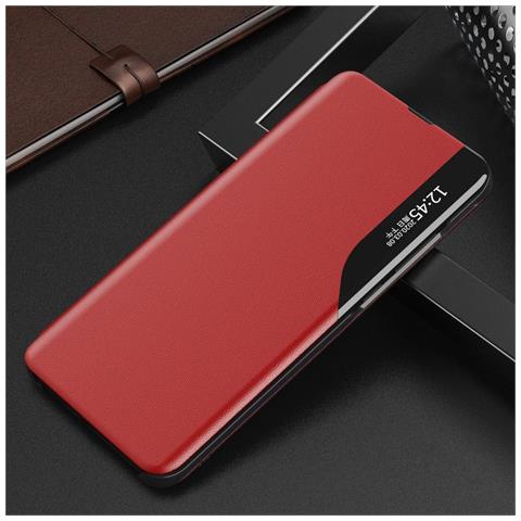 Custodia Eco Leather View Elegante Con Copertura Pieghevole E Funzione Supporto Per Poco M4 Pro 5g Di Colore Rosso. - Foto 1