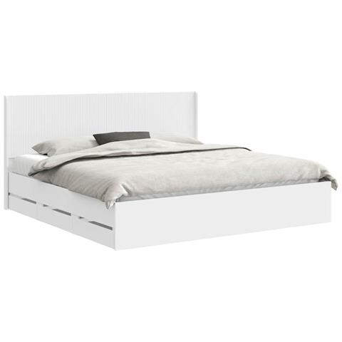 Struttura del letto con stoccaggio e testata Bianco - Foto 1