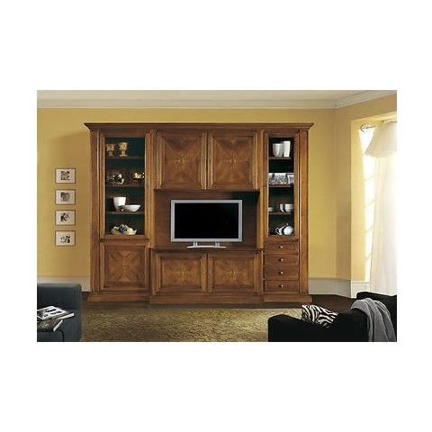Estea mobili parete libreria soggiorno legno massello intarsiato ... Soggiorno legno
