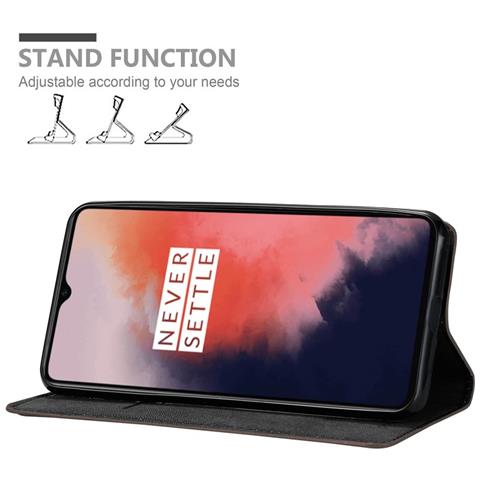 Custodia Compatibile Con Oneplus 7t In Bruno Caffè - Coperchio Protettiva Con Chiusura Magnetica, Funzione Stand E Tasca Per Le Carte - Foto 2