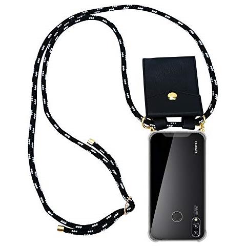 Catena Di Telefoni Cellulari Compatibile Con Huawei P20 Lite In Nero Argento - Coperchio Protettivo In Silicone Con Anelli D'oro, Cinturino In Corda E Custodia Staccabile - Foto 1