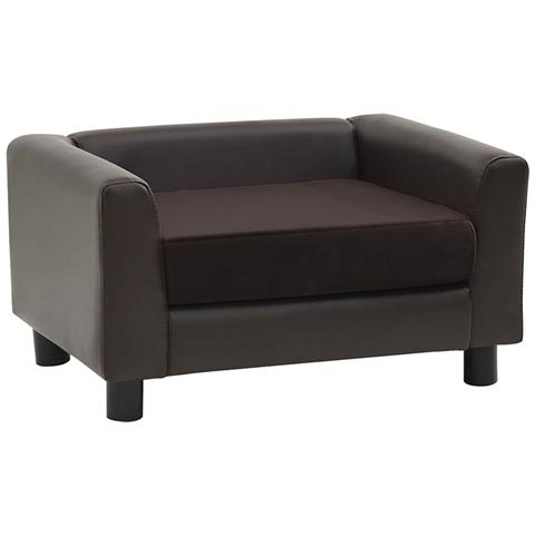 Divano per Cani Marrone 60x43x30 cm in Peluche e Similpelle - Foto 1