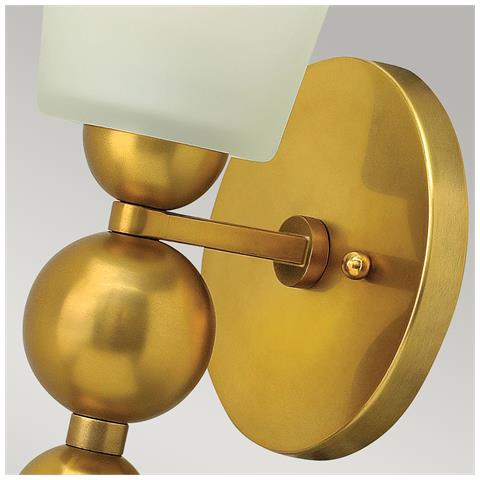 Paralume In Vetro Ottone Vintage Con 1 Luce Da Parete, Attacco E27 - Foto 5