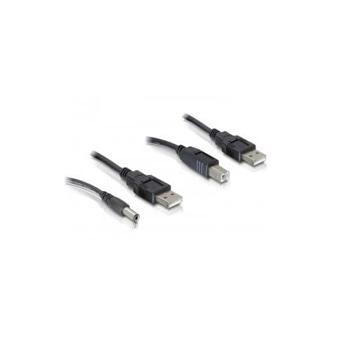 Cableset 2x USB-A / DC + USB-B, USB A, USB B, 0,3m - Foto 1