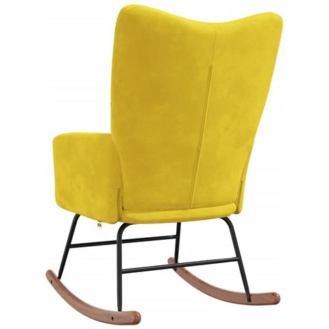 Sedia a Dondolo Giallo Senape in Velluto - Foto 8