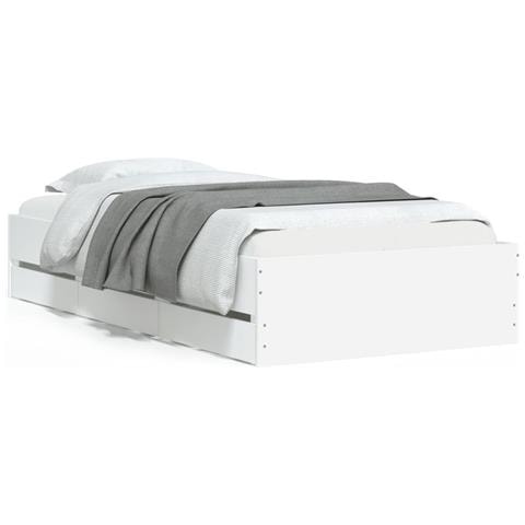 Giroletto Con Cassetti Bianco 100x200 Cm In Legno Multistrato - Foto 2