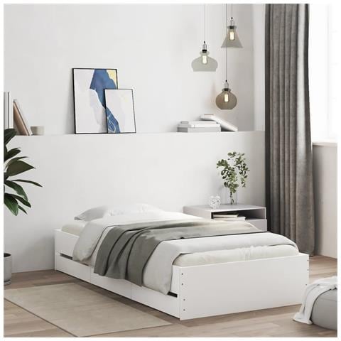 Giroletto Con Cassetti Bianco 100x200 Cm In Legno Multistrato - Foto 1