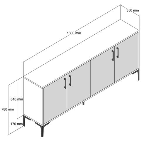 Credenza In Stile Industriale 160 Cm Arkel - Foto 5