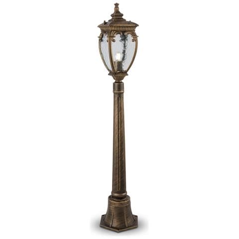 Lampada Da Terra Classica Da Esterno Alluminio Oro 1 Lucec E27 60w Ip44 - Foto 1