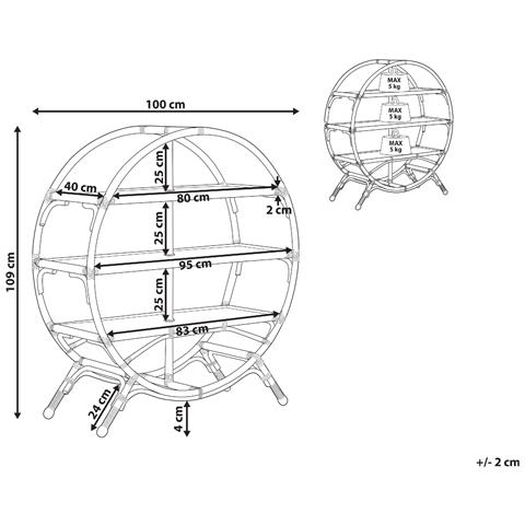 Mobile Con 3 Ripiani Tuvalu Ii Rattan 109 Cm Naturale - Foto 10