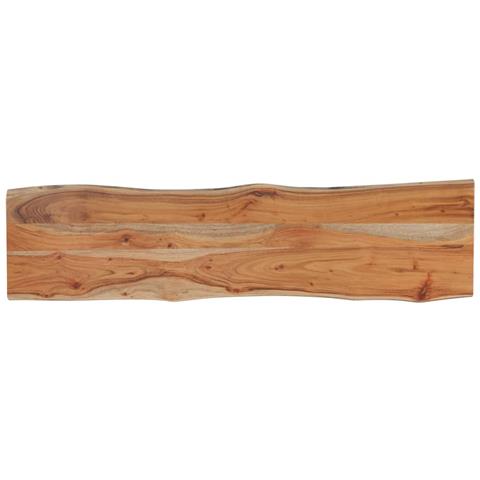 Piano Tavolo 140x40x2,5 Cm Rettangolare Legno Acacia Bordi Vivi - Foto 3