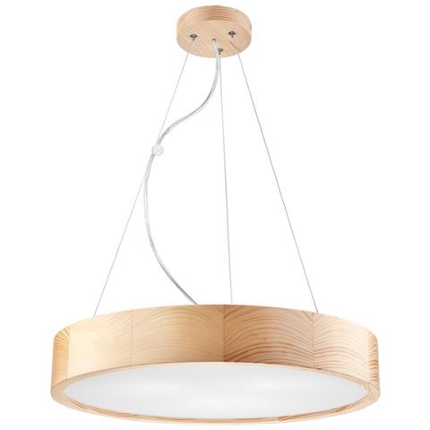 Lampada A Soffitto Eveline - Marrone - Legno, Vetro - 47x47x8 Cm - Foto 1