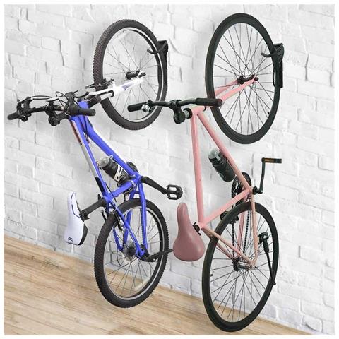 2x Staffa Porta Bicicletta Bici Muro Gancio Supporto Bike Pieghevole In Acciaio - Foto 2