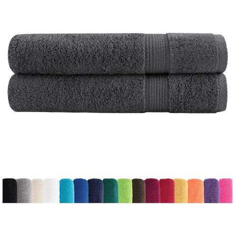 Asciugamani Ospiti SOLUND 2 pz Antracite 100x200cm 600gsm - Foto 2