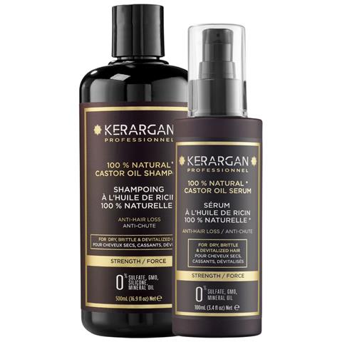 Duo Anti-caduta Shampoo E Siero All'olio Di Ricino Per Capelli Secchi, Fragili E Devitalizzati - Fortifica E Favorisce La Crescita - Senza Solfati, Parabeni E Siliconi - 500ml + 100ml - Foto 1