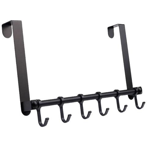 Appendiabiti Da Porta In Alluminio Per Camera Da Letto, Bagno E Altro Ancora Black - Foto 1