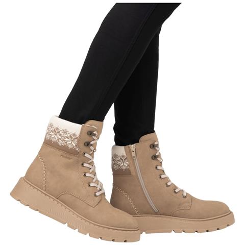 Beige Casual Closed Ladies Mid Height Boots Stivaletti Pelle Scarpe Donna Beige Eu 38, 70403-20 - Foto 2
