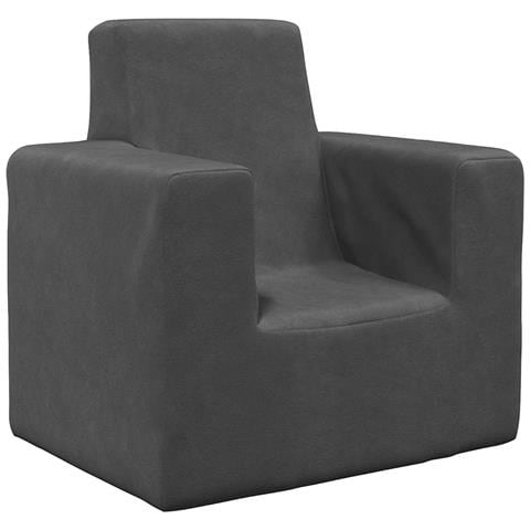 Divano per Bambini Antracite in Morbido Peluche - Foto 1